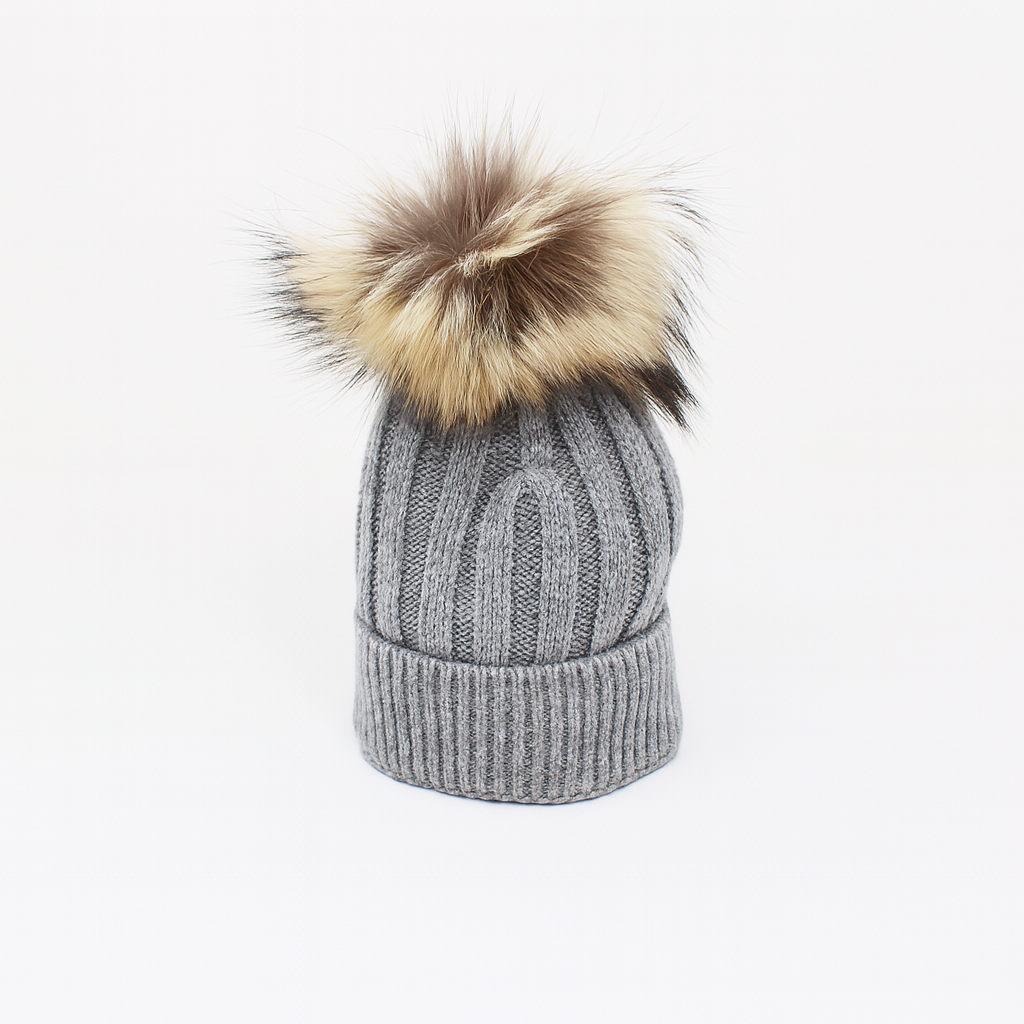 Cappello misto cashmere e lana con pon pon per bambino e bambina Klaiadì CAP05