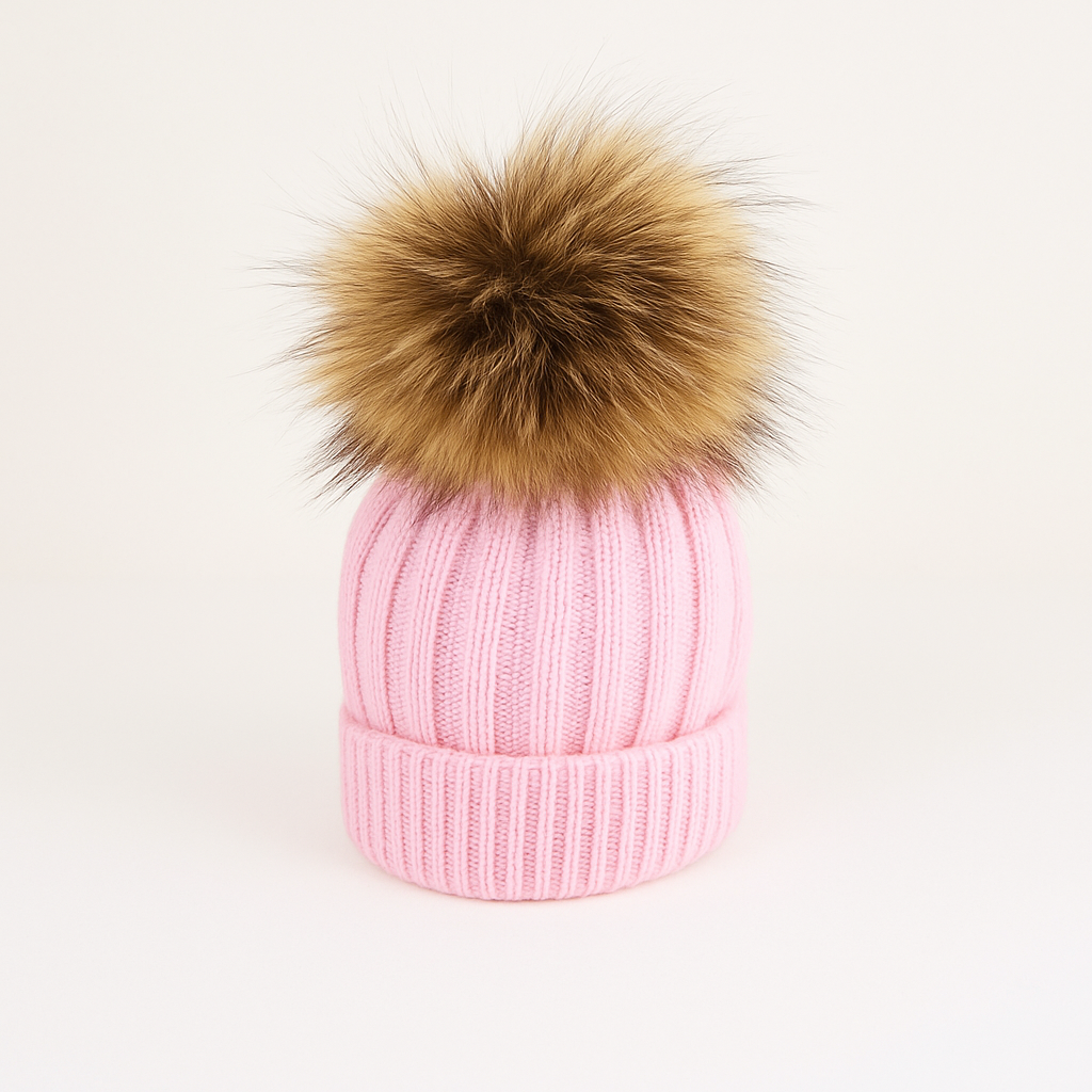Cappello misto cashmere e lana con pon pon per bambino e bambina Klaiadì CAP05