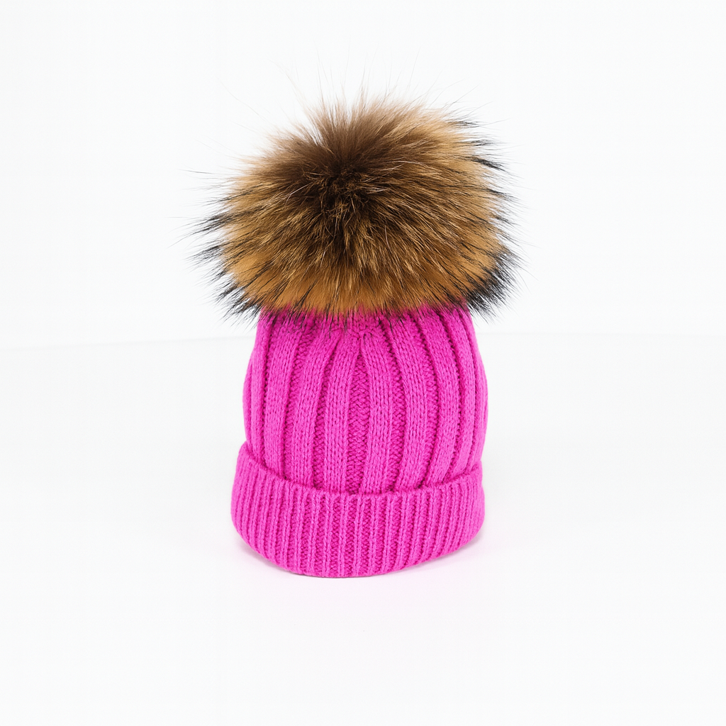 Cappello misto cashmere e lana con pon pon per bambino e bambina Klaiadì CAP05