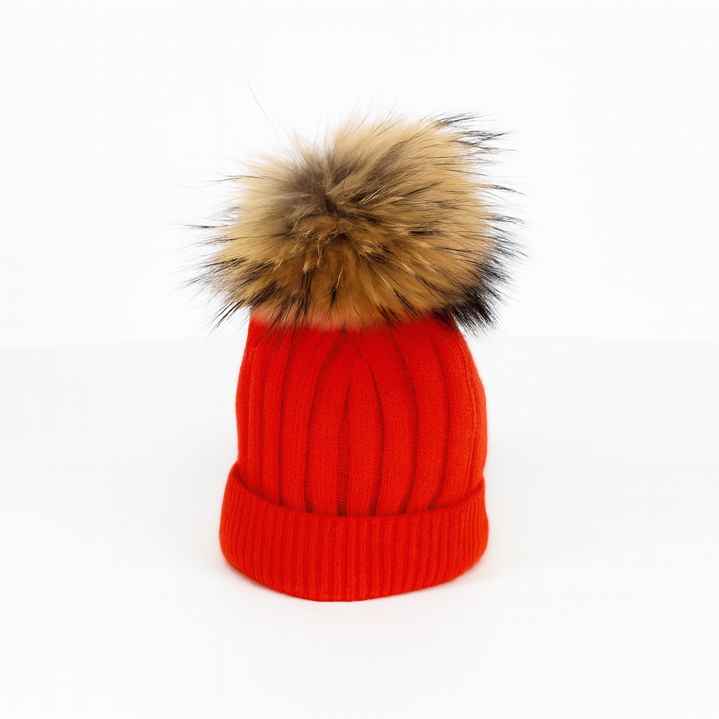 Cappello misto cashmere e lana con pon pon per bambino e bambina Klaiadì CAP05
