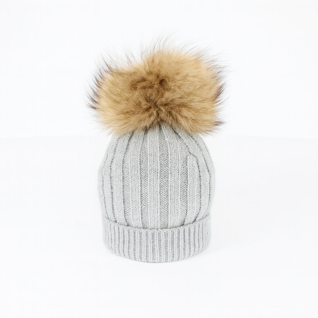 Cappello misto cashmere e lana con pon pon per bambino e bambina Klaiadì CAP05