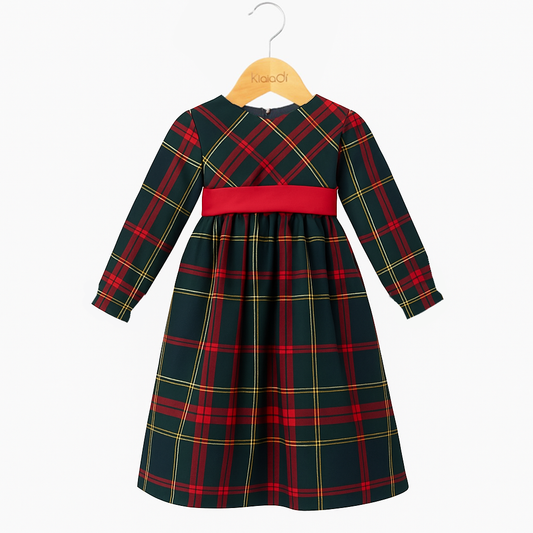 Abito natalizio fantasia tartan per bambina Klaiadì KD31998