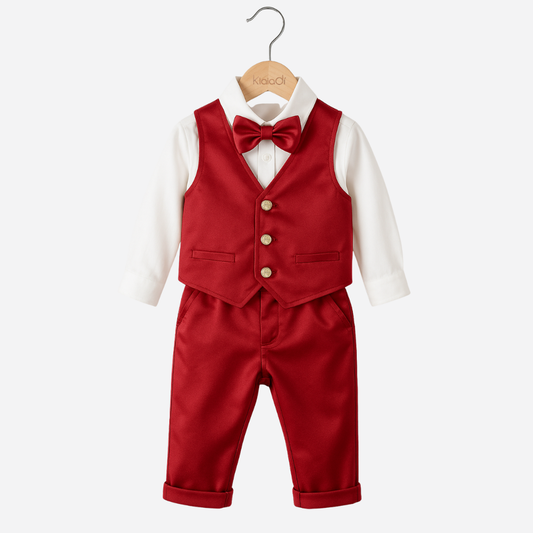 Completo natalizio in velluto per neonato Klaiadì KD12289