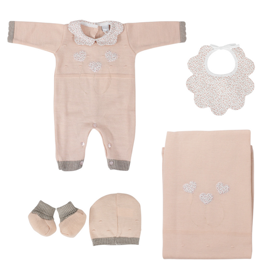 Set coordinato neonata in lana con tutina tema K123 Klaiadì
