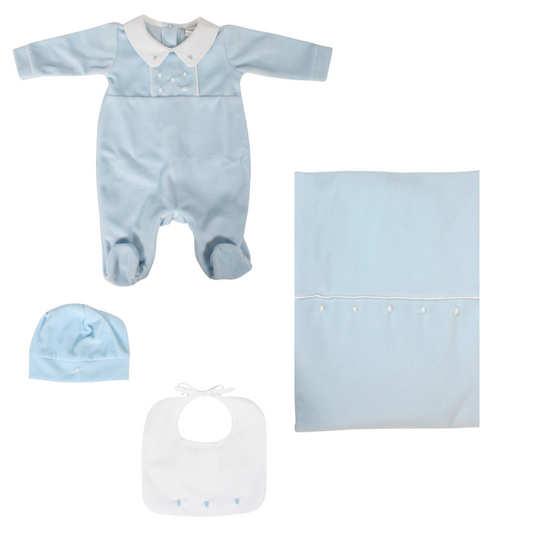 Set coordinato in ciniglia neonato con tutina tema K115 Klaiadì