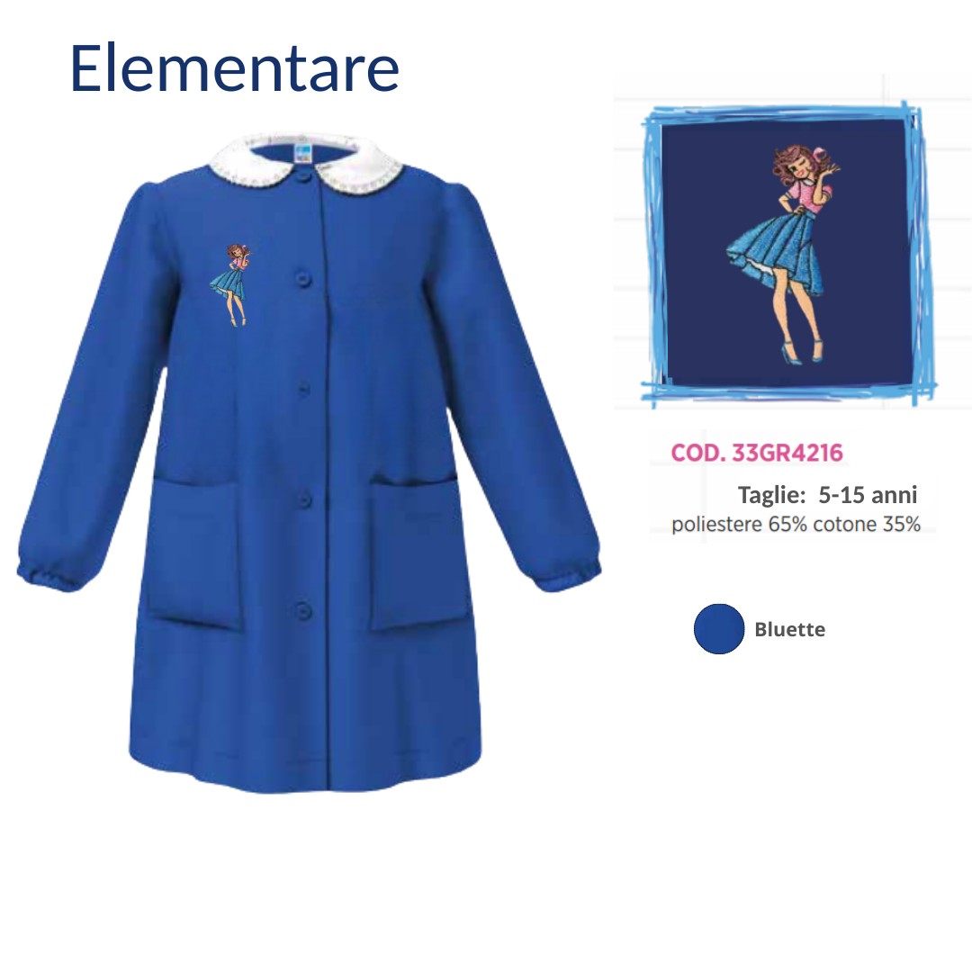 Grembiule Scuola Elementare Femmina Siggi 33Gr4216 Blt