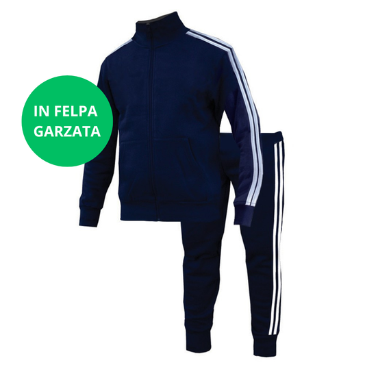 Tuta scolastica in felpa garzata con bande TELB2101 - TELB2102 PRM Sportswear